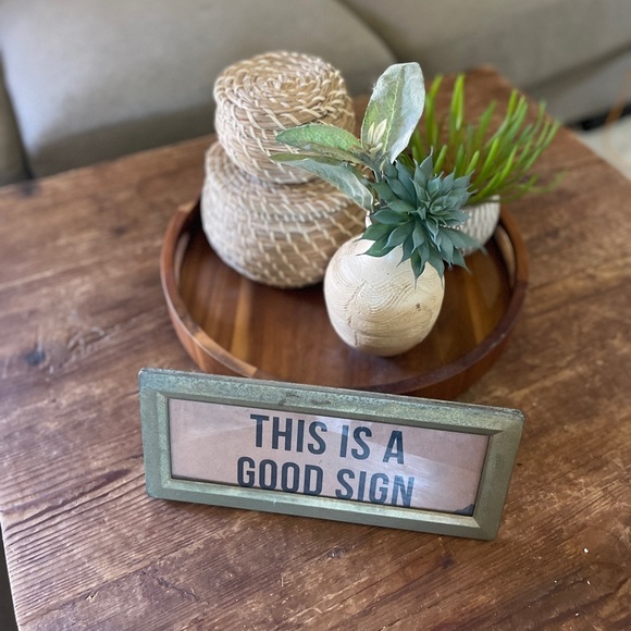 This is a good sign metal frame rectangular art 12” - Picture 6 of 11